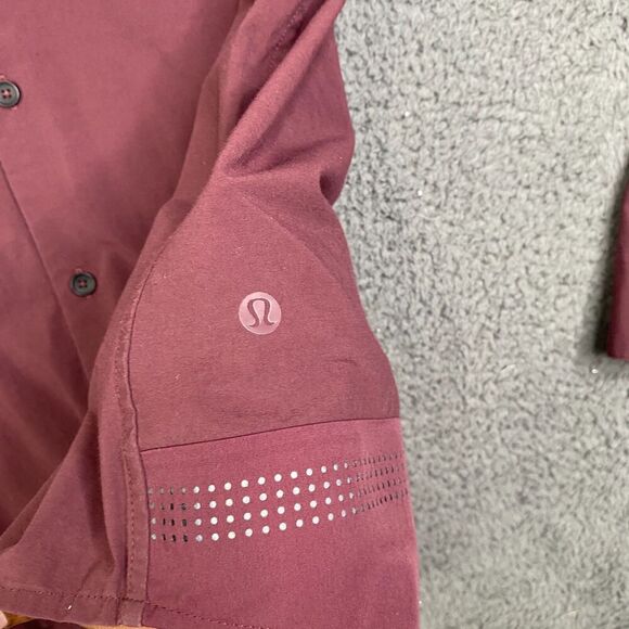 Lululemon Bonded Voyage Shirt Mens Maroon Button Up Performance No Size - Picture 4 of 8